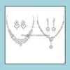 Orecchini Collana Set di gioielli Elegante perla d'imitazione per le donne Perle simulate Pendenti con borchie Collane da donna Regali Drop Delivery 2021 E