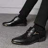 Klassisk Business Herrdesigner Klänning Skor Mode Elegant Formell Bröllop Slip On Office Läder Oxford Sko för Herr lyx Svart Brun Plus storlek 38-48