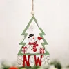 Julgransdekorationer Santa Snowman Reindeer Snowflake Wooden Hanging Ornaments Holiday Favoriter