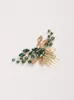 Headpieces Bohemian Green Crystal Rhinestones Flower Hair Smycken Leaves Hair Pieces Bridal Comb Clips för bröllopshuvudbonad