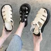 Woman Summer Vintage Wedge Sandals Buckle Casual Sewing Women Shoes Female Ladies Platform Retro Sandalias Plus Size 35-40 210611