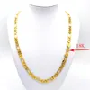 High quality 18 k Stamp Link Ltalian Figaro Chain Solid Gold AUTHENTIC FINISH Necklace 24 8 600 mm Men and Women175s