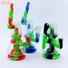 wholesale 6.7 '' bong narghilè tubi di acqua di vetro vendita calda bong in silicone colorato non sbiadito shisha vetro bong dabs rig gorgogliatore di fumo 420