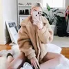 Vooridol herfst winter faux bont teddybeer jas jas vrouwen casual zakken straatstijl oversized windjack pluizige jas 210415