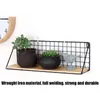 Kitchen Wall Shelf Organizer Holder Wooden & Iron Supplies Hanging Cabinet Storage For Home Bathroom Household Items 211102