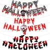 Banner Bat Pumpkin Skl Pl Flag Decorazione per feste di Halloween jllrFb