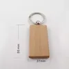 Keychains 30pcs blank 사각형 나무 열쇠 사슬 DIY 목재 태그는 선물을 조각 할 수 있습니다 Smal22
