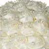 Ghirlande di fiori decorativi Raso champagne Attraente bouquet Perle decorate Sposa Forniture nuziali Artificiale