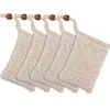 3style Exfoliant Mesh Bags Pouch Pour Douche Body Massage Scrubber Naturel Organique Ramie Savon Sac Sisal Saver Loofah Hydratant Bain Spa Moussant Avec Cordon