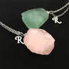 2021 Zomer RAF Licht Roze Groene Ruwe Crystal Hanger Ketting Mannen en Vrouwen All-Match Trend Accessoires