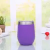 12 oz şarap tumbler 14 stilleri yalıtımlı fincan paslanmaz çelik cam katı renk çift duvar bira kahve kupa t500932