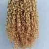 Ponytail Extensions Clip in Human Hair Wrap wokół prawdziwych włosów 16 cali Platinum Blonde One Piece Remy Extension 120g 140g