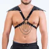 Erotische Gay Rave PU Lederen Harnas Riem Mannen Bdsm Verstelbare Gesp Lichaam Borst Volwassen Spelletjes Bondage Kleding Bh Sets245d