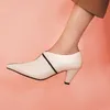 Meotina High Heels Women Shoes Natural Genuine Leather Zipper Spike Heels Shoes Cow Leather Pointed Toe Pumps Lady Big Size 4-10 210608