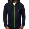 Herfst Winter Hooded Jacket Mannen Casual Slanke Patchwork Rits Jas Plus Size 3XL lange mouw S Jassen Oversized 210928
