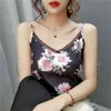 WWENN Silk Top Women V-neck Satin Tank s Woman Sleeveless Black Tees Cami Sexy Halter Plus Size Elegant Blue s 210507