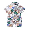 Beach Floral Baby Boys Pagliaccetto Summer Pagliaccetti a maniche corte Abbigliamento per bambini Tuta Tuxedo 210413