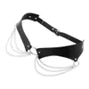 Rock metal chain O-ring belt with skirt belt, personalized punk style decorative pants belt waist belt G1026