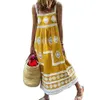 Jocoo Jolee Boho stijl mouwloze lange jurk vrouwen vintage kant patchwork losse jurk casual strand party vakantie sundress 210619