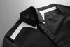 Klasyczne proste koszule męskie luksusowe czarne białe ramię splice krótki rękaw swobodny sukienka moda szczupła męska męska
