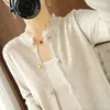 Small fresh short knitted cardigan women spring and autumn style Korean lace outer sweater 210427