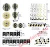 Renkli mutlu doğum günü partisi düğün dekorasyon yetişkin çocuklar için asılı kağıt hayranları çelenk dize siyah altın girdap petek topları
