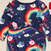 Jul Pyjamas Baby Boutique Girl Spädbarn Romper Suit Santa Claus Jumpsuit Övergripande Coverall Kläder med huvudband 1654 B3