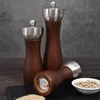 Wood Salt and Pepper Grinder Mill Adjustable Stainless Steel Manual Spice Shaker Kitchen Tools 5/6/8 inch 210712