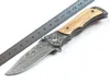 New Flipper Folding Knife 440C Drop Point Blade Steel + Wood Handle Assisted Fast Open Folder Knives