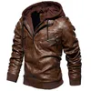 Veste d'hiver Hommes Militaire Survêtement Polaire Tactique En Cuir Vestes Hommes Mode Biker Moto PU Manteaux Jaqueta Masculino 210818