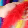 2Meter/Lot Party Decoration Diameter 6CM Fluffy Turkey Feathers Boa Marabou Black White Feather for Crafts Strip Carnival Costume Plume