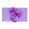 Bow Knot Elastic Head Bands Big Flower Baby Girl Headbands Hair Band Hood Headwrap Fashion Accessories White blue purple