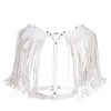 Women's Harness Erotic Lingerie Sex Cosplay Costume PU Leather Adjustable Body Chest Bondage Belt With Shoulder Tassel Bras S292n