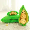 Novo Edamame Plush Travesseiro Brinquedo 25cm bonito verde e amarelo ervilhas animais boneca casa decoração de casa presente de aniversário