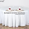 Nappe de table 10 pièces sans couture 120 "nappe ronde mariage blanc El couverture superposition Mariage Polyester