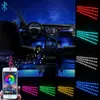 App Bluetooth Control Sound Music Control 4 в 1 RGB Светодиодная полоса света автомобиля Интерьер автомобиля Атмосферная лампа