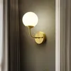 Wall Lamp Modern LED For Bedroom Living Room Home Lighting Nordic Round Glass Lampshade Lights Aisle Corridor Bedside