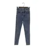 1 Jeans skinny a vita alta per donna Pantaloni a matita in denim sottile Casual Vintage Donna Streetwear Elastico da donna 210514