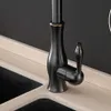 Keukenkranen Zwarte enkele handvat Trek Keuken TAP Single Hole Handvat Swivel 360 Graden Water Mixer Tap Mixer TAP 866011 210724