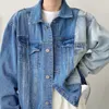 IEFB Spring Niche Designer Koreanska Personlig Splicing Deconstruction Loose Denim Jacket Oversized Man's Jeans Coat 9Y6082 210524