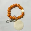 Holzperlen Schlüsselanhänger für Schlüssel, Basketball, Fußball, Druck, Schlüsselanhänger, Charme, Holzarmband, Armband, Schlüsselanhänger für Frauen, Männer, Großhandel