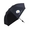 Umbrellas Umbrella Rain Gear Fully Automatic Cute Small Daisy Folding Sun Parasol Sunscreen UV Protection Windproof Mini8982663