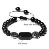 Beaded Strands Men Hematite Bracelet Lava Black Onyx Beads Anchor Tree Of Life Charm Braided Adjustable Weave Bangles Women Jewelry Fawn22