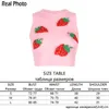 Sweet Strawberry Padrão Rosa Sweater Colete Mulheres Y2K Estética Sem Mangas De Malha Cute Crop Top Autumn Preppy Style Jumper 210415