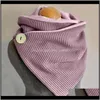 Hats, & Gloves Aessories2021 Women Fashion Triangle Winter Scarves Button Scarf Personality Wraps Warm Printing Shawl Foulard Femme #1210 Dro