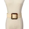 Cintos Mulheres palha tecida cintura cinto elástico retro cintura larga vestido de alongamento trançado preto / bege / khaki / branco preto