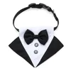 Hundkläder Tuxedo Suit och Bandana Set Pet Wedding Party Formal Bow Tie Shirt för stora medelstora hundar Golden Retriever