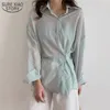 Simple Loose Sun-Proof Clothing Shirt Female Summer Korean Style Long-Sleeve Blouse All-match Thin Tops 10006 210508