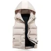 Katoenen Hoodie Vest voor Mannen Winter Warm Dikke Casual Windbreaker Kinderen 3 Kleuren Rode Mouwloze Jas Mannelijk Klassiek Gilet 210925