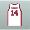 Nikivip Custom Movie Del Toro Benny Dalmau # 14 Puerto Rico Basketball Jersey Cousu Blanc Rouge S-4XL Nom Et Numéro Top Qualité